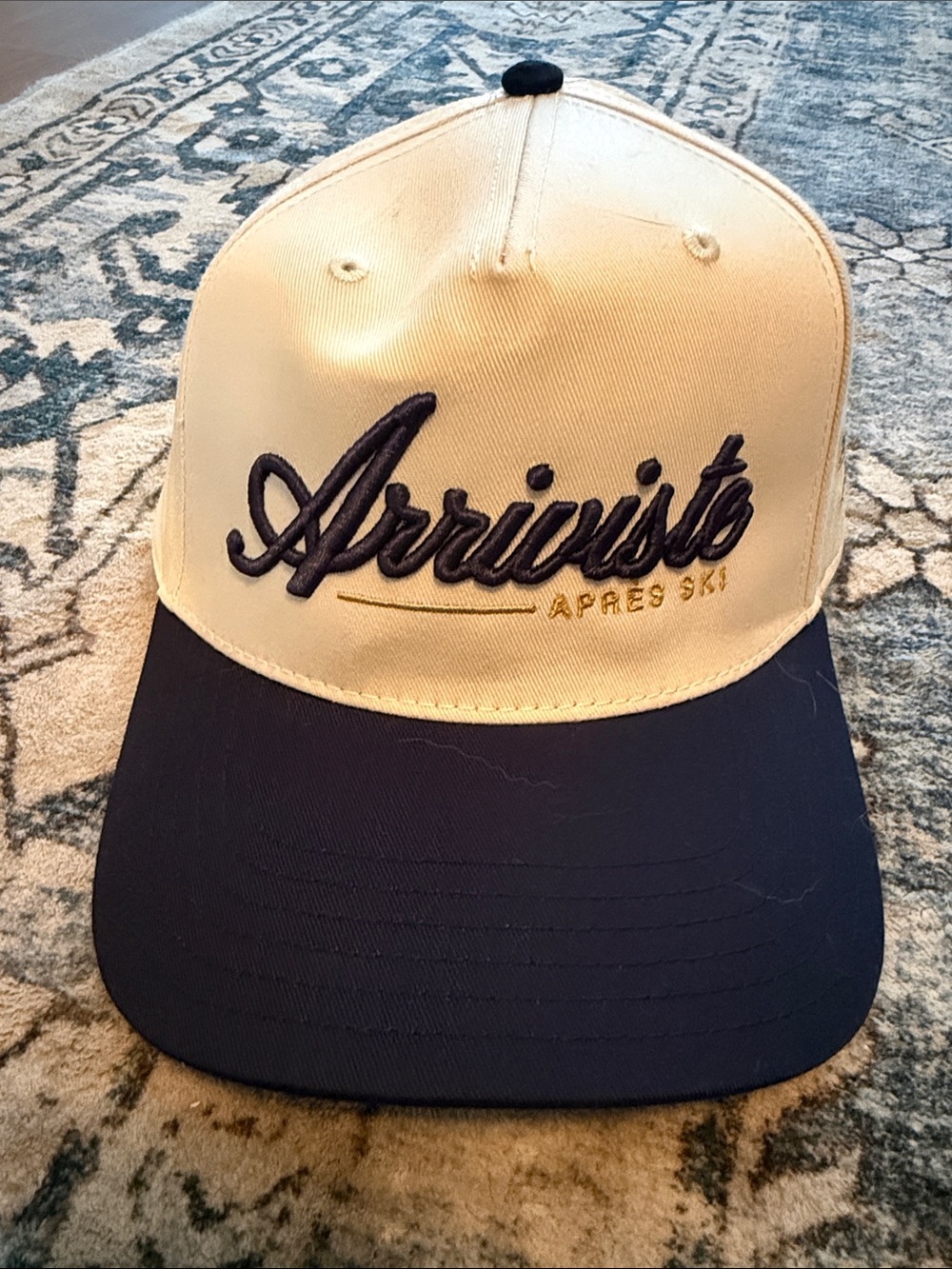 Arriviste Two-Tone Cream & Navy Baseball Cap